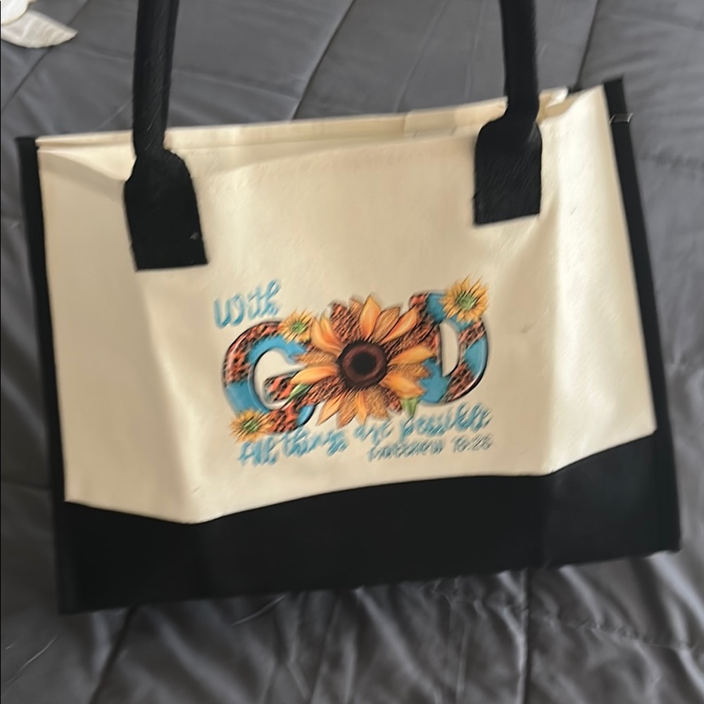 Stylish Black and White Tote Bag